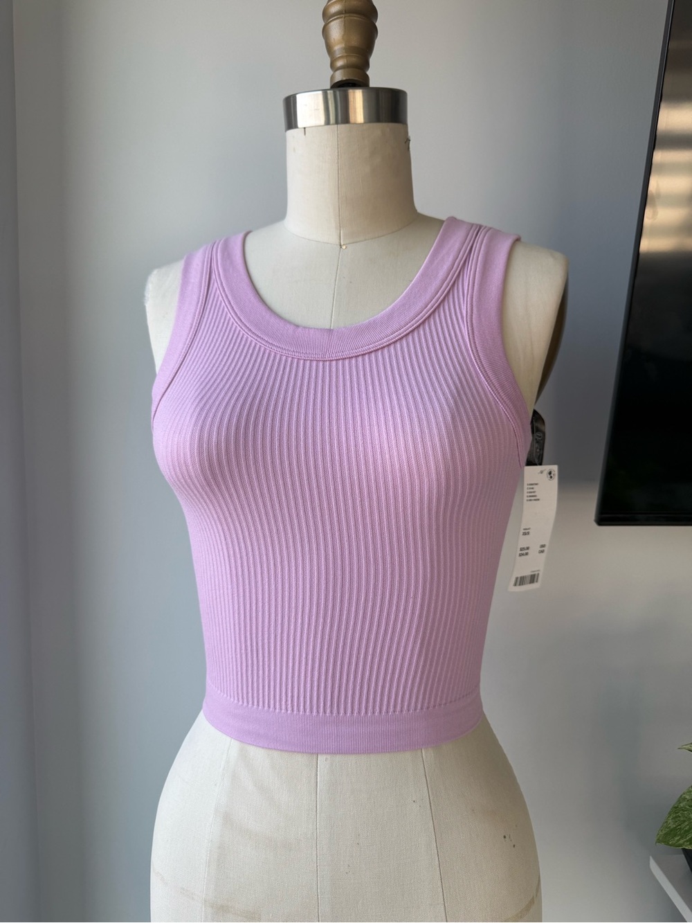Urban Outfitters Lilac Ribbed Tank Crop Top